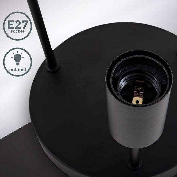 Deckenlampe Ø19 cm - E27 Fassung, 3-flammig, retro, schwarz