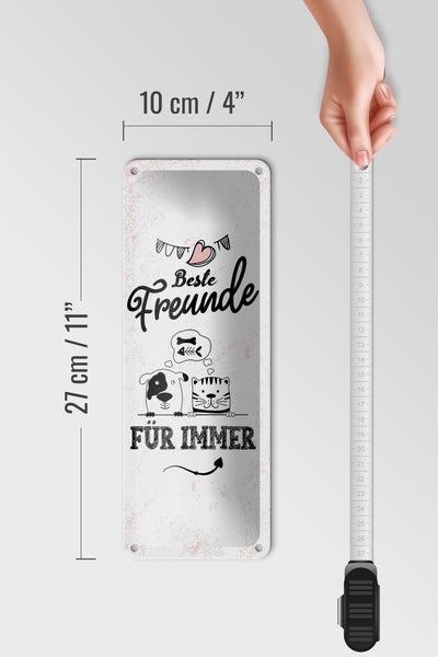 Blechschild Spruch Beste Freunde für immer 10x27cm Dekoration