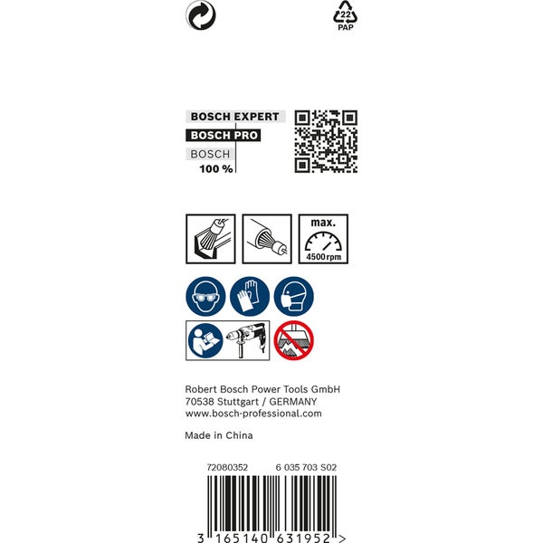Recycling Symbol. Papierverpackung. Sicherheitshinweise und Produktdetails.