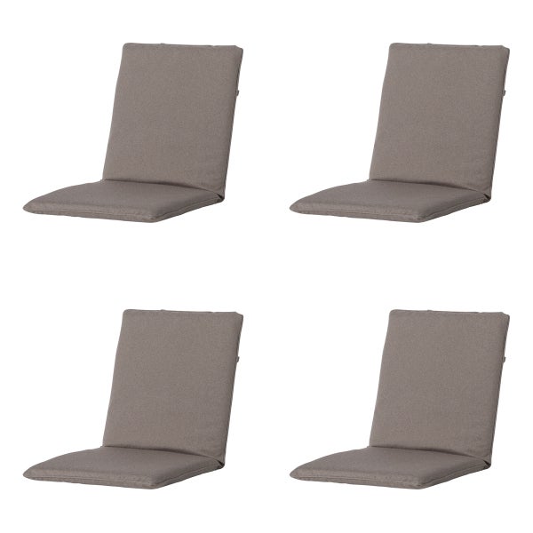 Stuhlauflage Stapelstuhl Manchester taupe - ca. 97x49 cm - 4er-Set