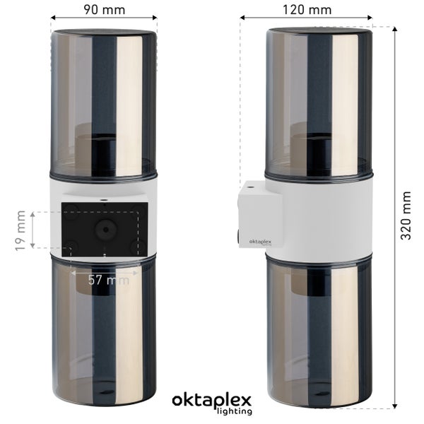 Oktaplex Puno Dos Weiß inkl. 2x E27 Glow 3,8W 806lm 2700K - Klasse A