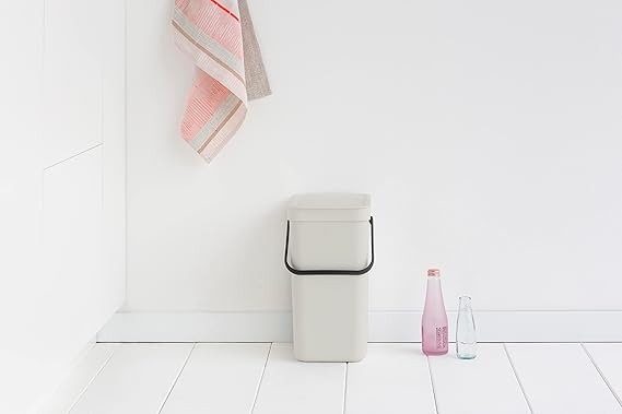 Brabantia Abfallsammler Mit Stay Open Deckel 12 Liter HxBxT 35 x 20 x 24,9 cm Kunststoff Hellgrau