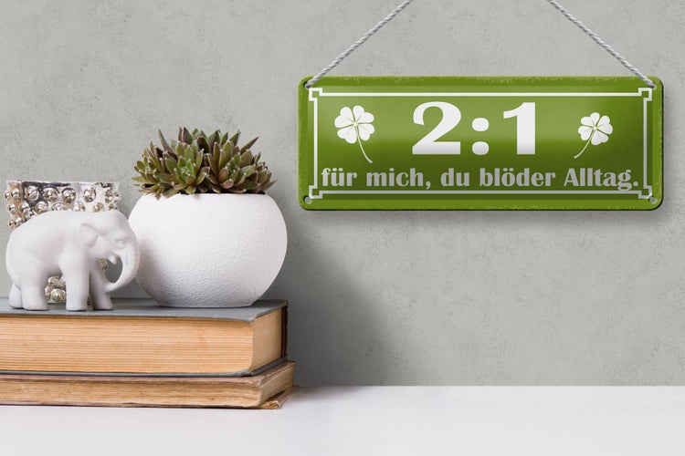 Blechschild Spruch 27x10cm 2:1 für mich du blöder Alltag Dekoration