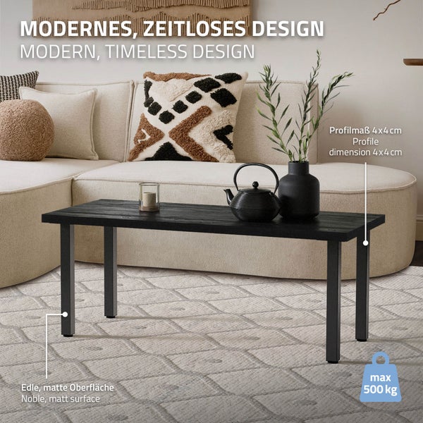 ML-Design 4er Set Tischbeine I-Design 42 cm, Dunkelgrau, Optik Industrial, Stahl pulverbeschichtet, eckig, Profil 4x4 cm, Höhenverstellbare Möbelfüße 1-4 cm, Möbelbeine für Couchtische Bänke TV-Möbel