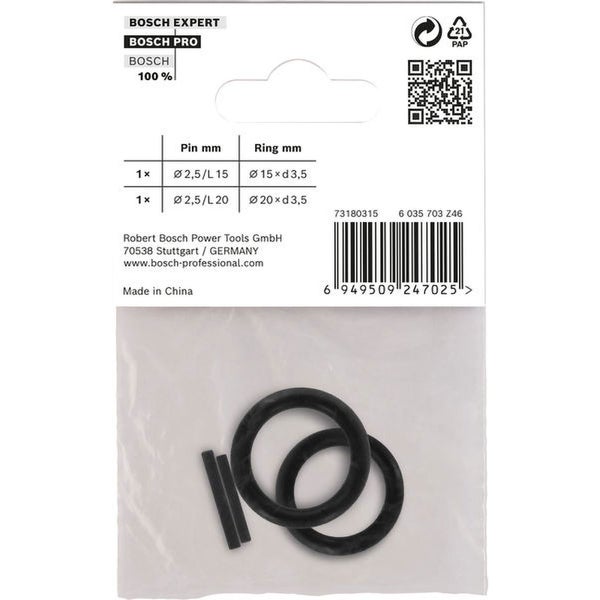 Bosch Haltering und Stift für PRO Impact Steckschlüsseleinsätze, 3/8 Zoll, 4‑tlg. - 2608003065
