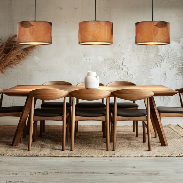 Briloner Mata Pendelleuchte, Blätterdekor, 3-Flammig, Boho-Stil, E27 Fassung, Caffefarben, 110 x 25 x 120 cm