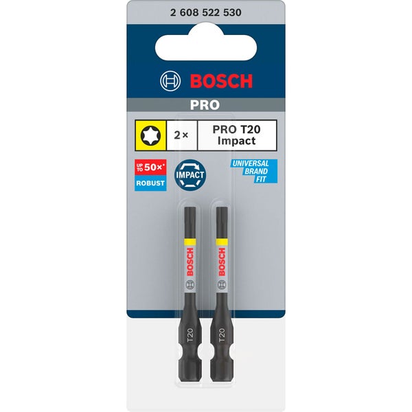 Bosch Pro T20 Impact Schrauberbits, 2 Stück