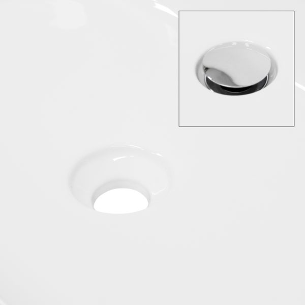 ECD Germany Waschbecken Waschtisch 605x380x125 mm Keramik Oval Weiß inkl. Ablaufgarnitur für Waschbecken ohne Überlauf Aufsatzbecken Aufsatzwaschbecken Aufsatzwaschtisch Waschschale Spülbecken Becken
