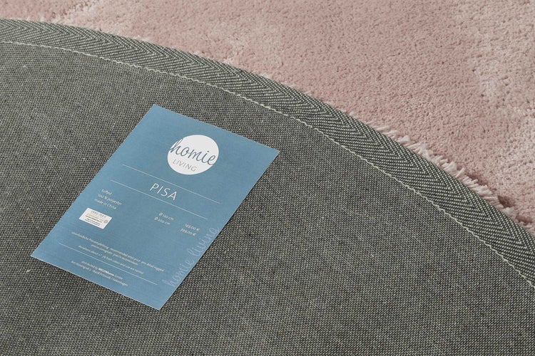 Teppich Rund Rosa Hochflor Pisa Homie Living 200 cm rund
