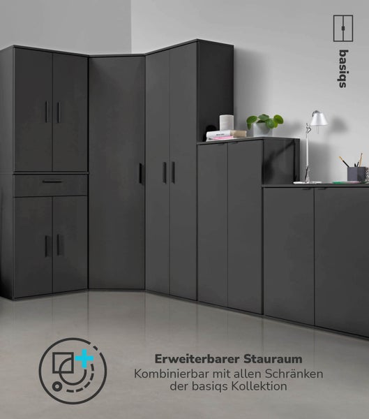 mokebo Eckschrank in Anthrazit 'Der Lange', Schrank, Aufbewahrungsschrank oder Mehrzweckschrank
