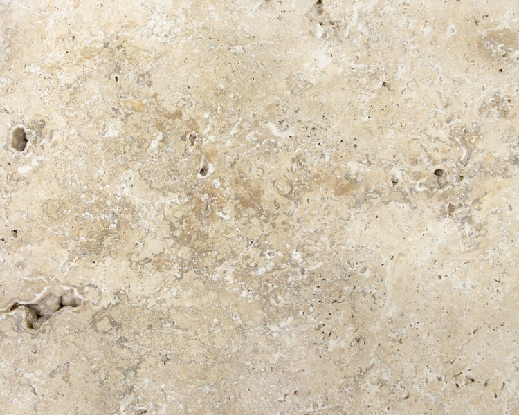 Wohnrausch Travertin Terrassenplatten RUSTIC LIGHT Römischer Verband 3 cm, getrommelt, beige