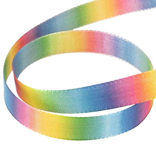 Regenbogenfarbiges Schleifenband aus Textil