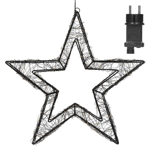 Dekorativer Stern mit Lichtern und Netzstecker