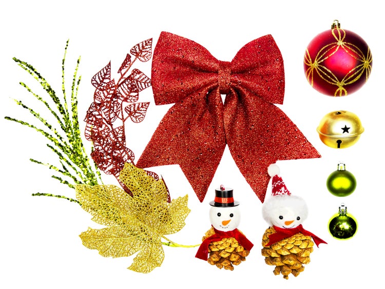 LAALU Set von Weihnachtsschmuck 31 Stück in Box SNOWBIRD für Weihnachtsbaum bis zu 100 cm