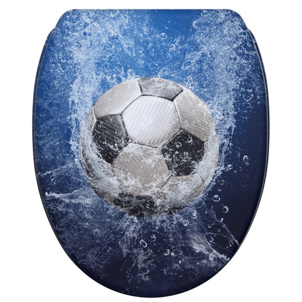 WC Sitz mit Fußball Motiv und Wasser Spritzer Design