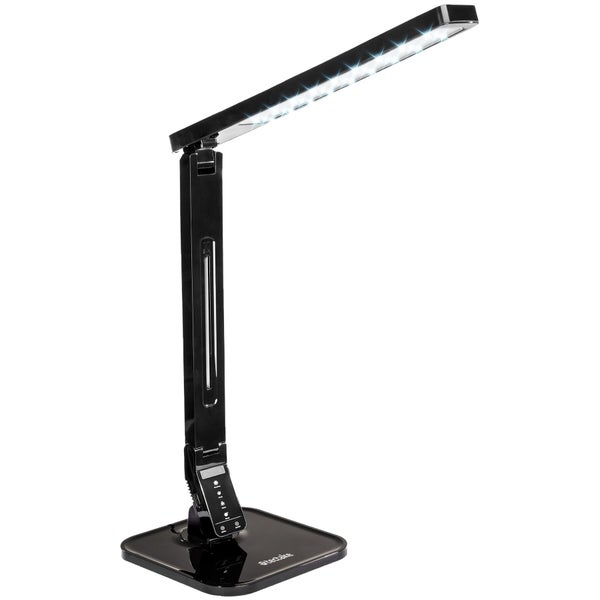 tectake  Schreibtischlampe, LED, dimmbar, klappbar, 14W inklusive USB-Anschluss schwarz