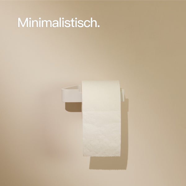 Designfabrik Hamburg Toilettenpapierhalter ohne Bohren Weiß 17cm