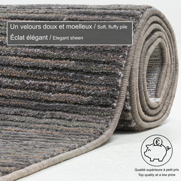 Gewebter Teppich in Kort-Optik Corduletta Dunkelgrau 80x280 cm