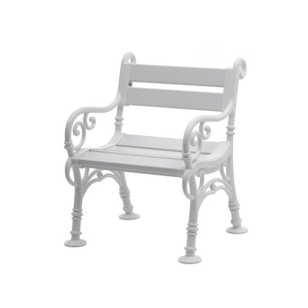 PROREGAL Gartenbank Curacao 1 Sitzer Weiß HxBxT 85 x 68 x 60 cm Witterungskunststoff & UV Beständiger Kunststoff Parkbank Sitzbank