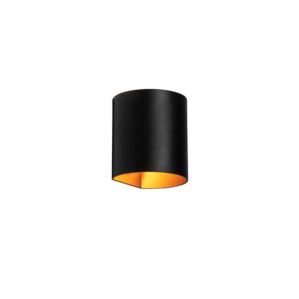 Moderne Wandlampe schwarz mit Messing - Sabbio