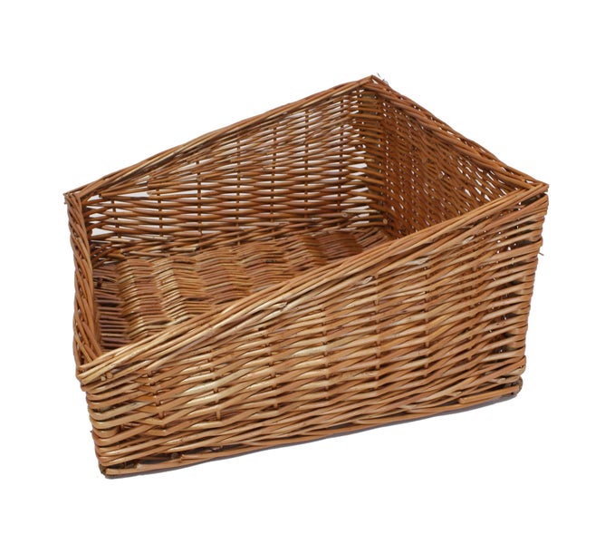 FRANK FLECHTWAREN | Regalkorb Natur, WEIDE, Breite 45 cm, Tiefe 45 cm, vordere Höhe 13 cm, hintere Höhe 22 cm