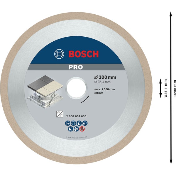 Bosch Logo Diamanttrennscheibe, Durchmesser 200 mm