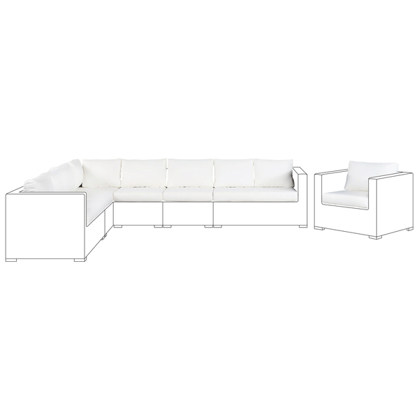 Outdoor Kissenbezug Set XXL Cremeweiß