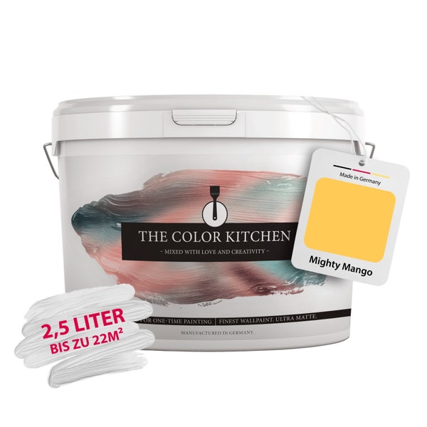 The Color Kitchen Wandfarbe Mighty Mango, 2,5 Liter, ultra matt, Reichweite bis zu 22 Quadratmeter.