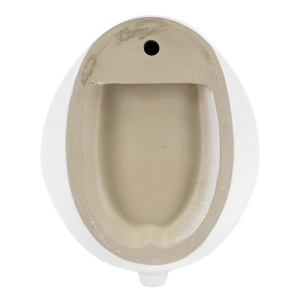 ECD Germany Urinal Zulauf von hinten Weiß inkl. Siphon, Keramik Pinkelbecken, Modernes Design Pissoir, 35 x 42 x 30 cm, Rund, Spülrand Geschlossen, Ablauf nach hinten, WC-Urinal Absaugeurinal Becken