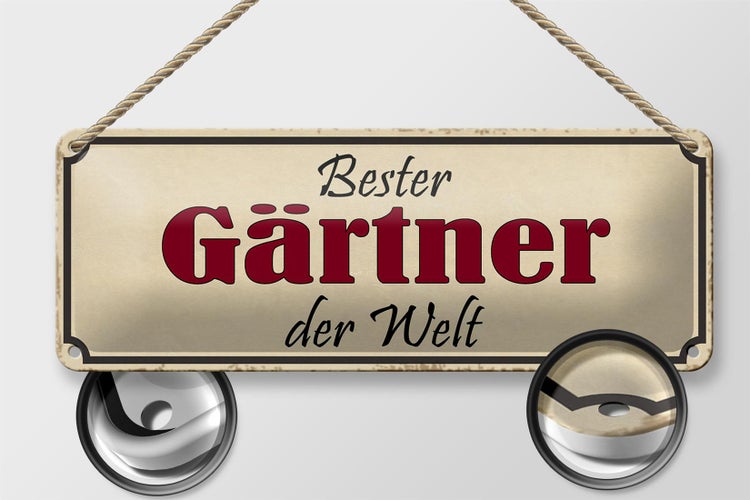 Blechschild Spruch 27x10cm bester Gärtner der Welt Dekoration