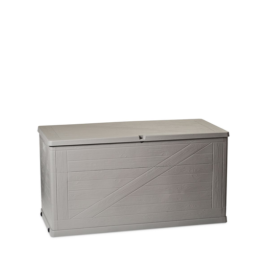 Toomax Lagerbox Holz 420L grau wetterfest für Garten und Terrasse