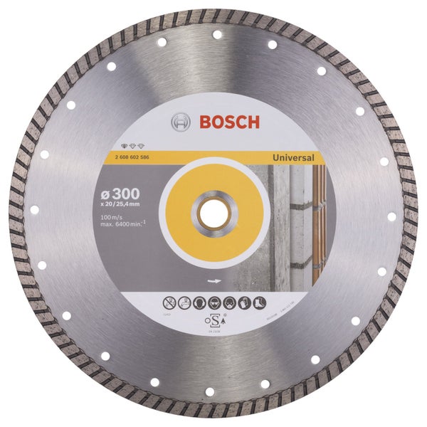 Bosch Diamanttrennscheibe Standard for Universal Turbo, 300 x 20,00+25,40 x 3 x 10 -2608602586