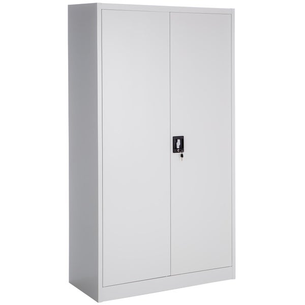 Aktenschrank tectake  180 x 90 x 40 cm aus pulverbeschichtetem Stahl grau