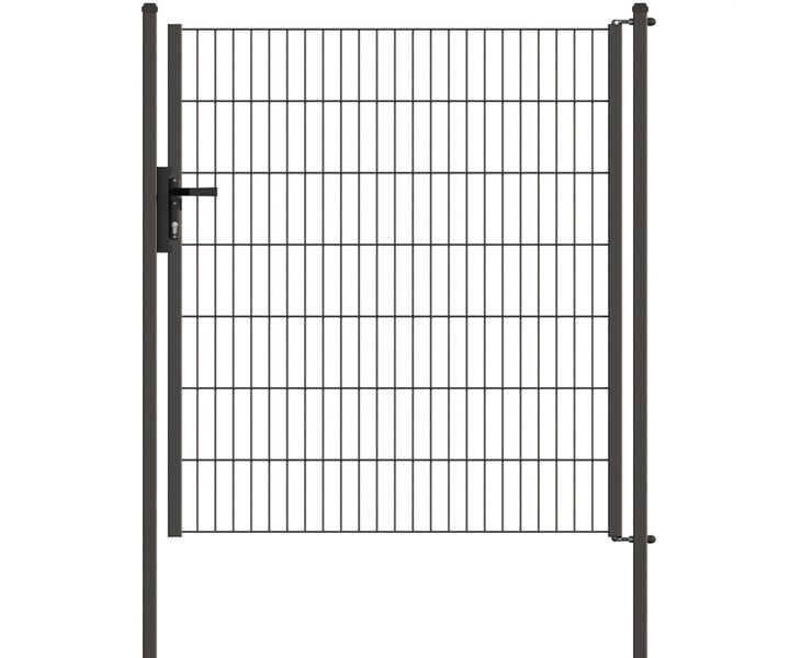 Gartentor aus Metall mit Griff und Schloss