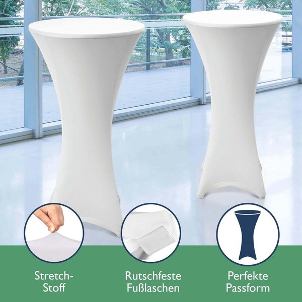 Zwei Stehtische mit Stretchhusse