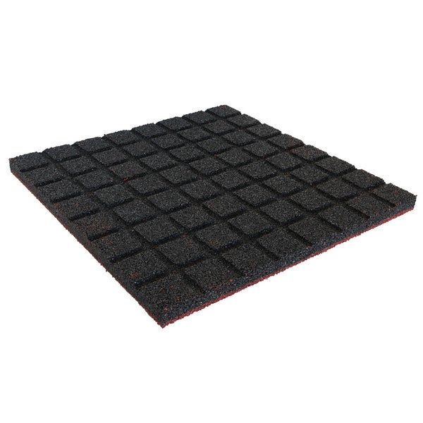 Gummifliese 30 mm - 50 x 50 cm - Rot