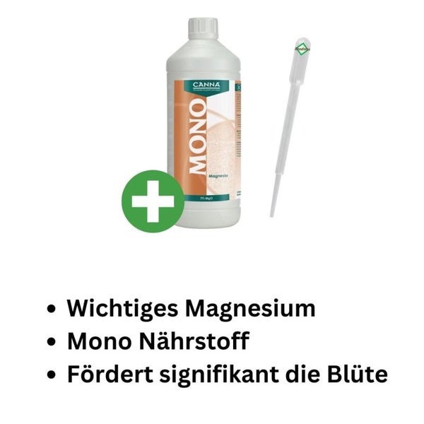 Canna Magnesium Dünger 1L – Flüssigdünger gegen Magnesiummangel – Unterstützt Photosynthese, Vitalität & Wachstum – Schnelle Wirkung – Mit Pipette zur einfachen Dosierung