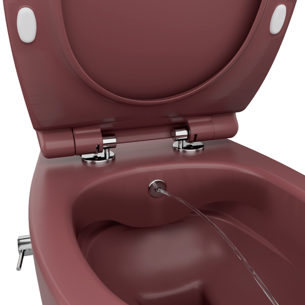 Isvea WC Toilet Badezimmer Wand-WC mit Dusch-WC Bordeauxrot mit Softclose-Sitz