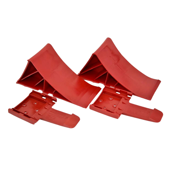 2 Stk. Tripus Bremskeil Unterlegkeil rot mit Halter