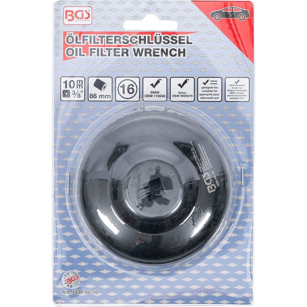 BGS Ölfilterschlüssel 16-kant Ø 86 mm für BMW / Volvo - 1039-86-16