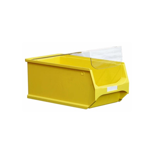 PROREGAL SparSet 10 x Gelbe Sichtlagerbox 4.0 Mit Abdeckung HxBxT 15 x 20 x 35 cm 7,2 Liter Sichtlagerbehälter Sichtlagerkasten