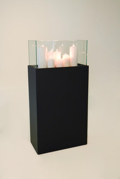 VIVANNO Windlicht CANDELA XL 100x50x26 cm Alu-Verbund Schwarz matt