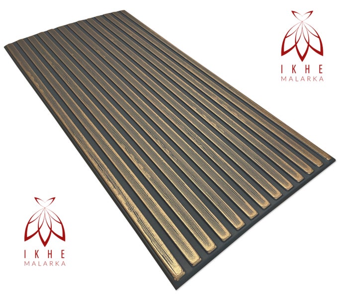 Lamellen Imitat aus Styropor Polystyrol XPS 3D Paneele Deckenpaneele Wandpaneele, Dekoren, Slats Gold XL 100x50cm