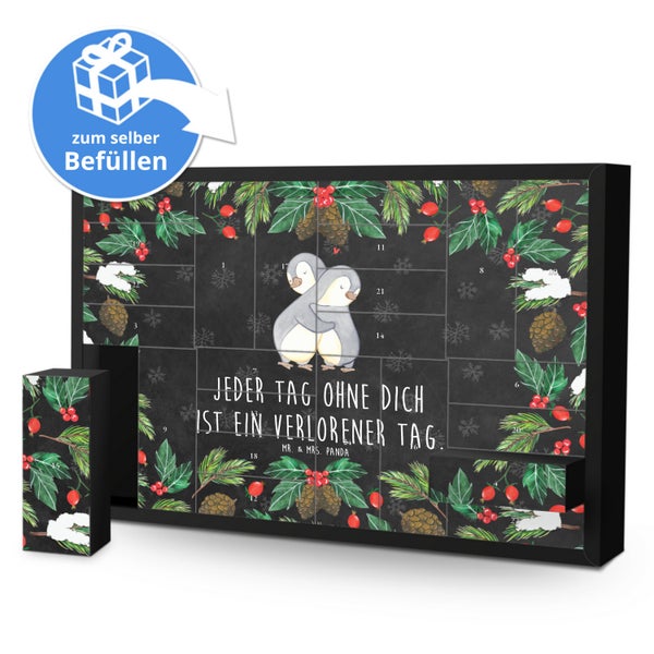 Mr. & Mrs. Panda Befüllbarer Adventskalender Pinguine Kuscheln - Schwarz