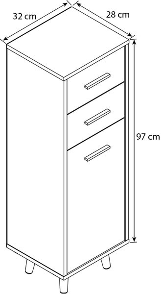 Midischrank Badmöbel Landos