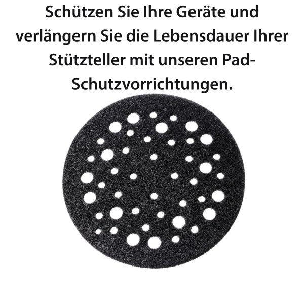 Padschoner für Schleifteller mit Absauglöchern zum Schutz des Stütztellers beim Exzenterschleifer