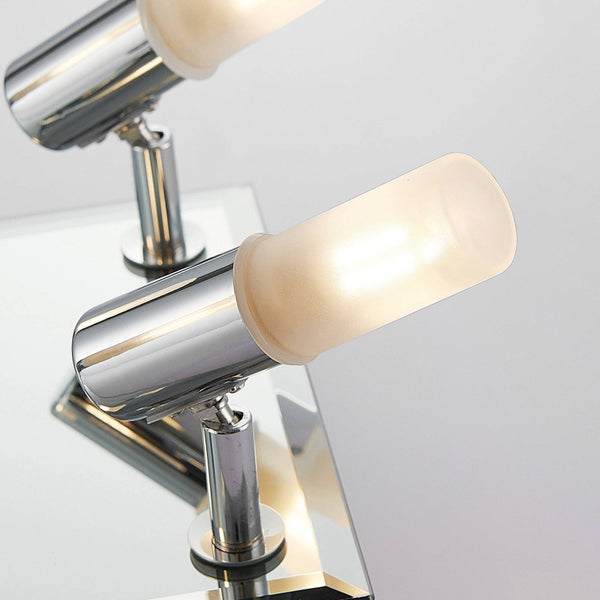 Lindby Deckenlampe Zela (spritzwassergeschützt (Modern) in Chrom aus Metall (4 flammig, G9) - Bad Deckenleuchte Lampe Licht nach oben & unten Badezimmerleuchte