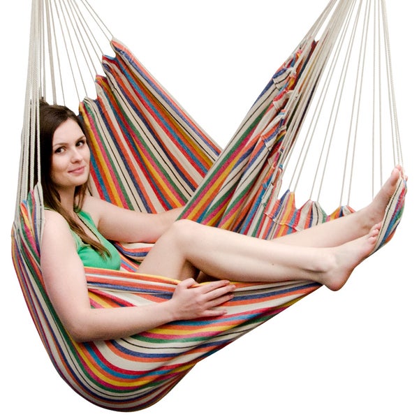 XXL Hängesessel  Relaxsessel 185x130cm bis 150kg mit bunten Streifen