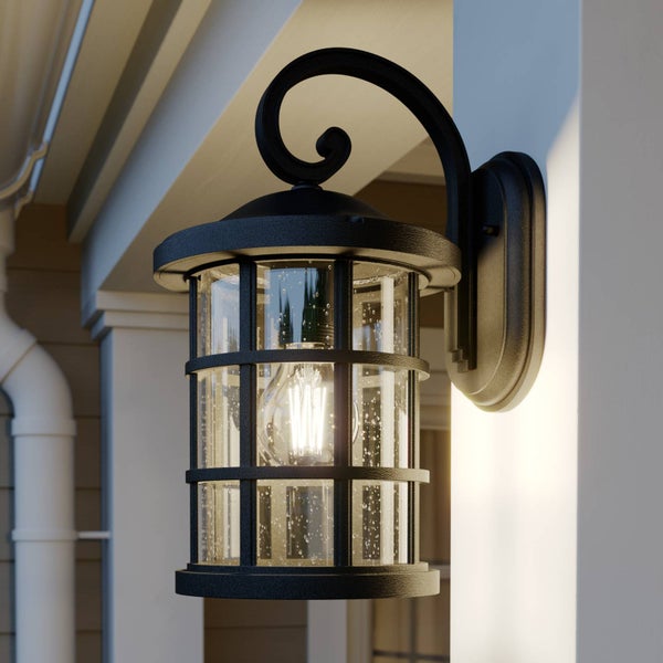 Lindby Wandleuchte außen (Laterne) Ankea (Retro, Vintage Antik) in Schwarz (1 flammig E27) - Außenwandleuchten Wandlampe Led Außenlampe Outdoor für Außenwand/Hauswand