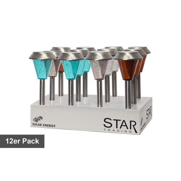 Zwölferpackung Solarleuchten für den Garten